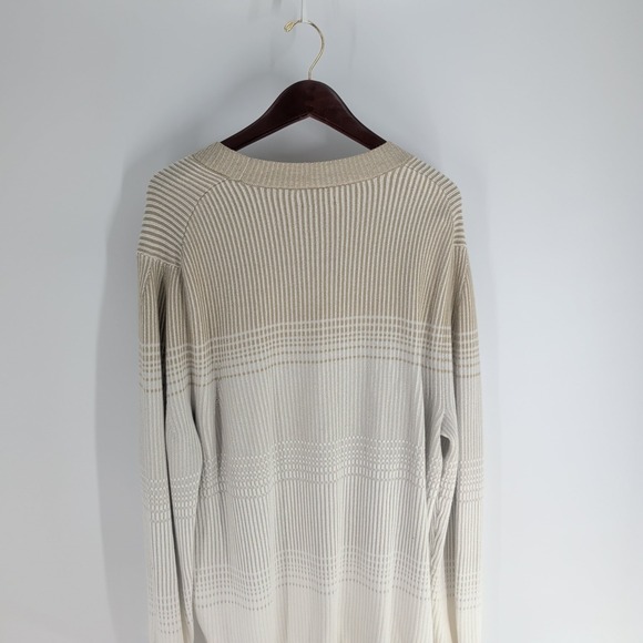 Alfani Ombre Striped Crew Neck Classic Pullover Sweater White Beige Size XL - Picture 8 of 8